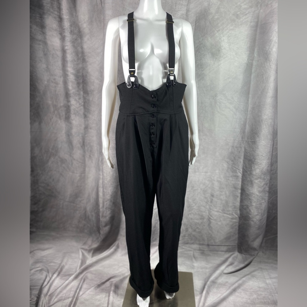 Unique Vintage 1930’s Black Thelma Suspender Pants